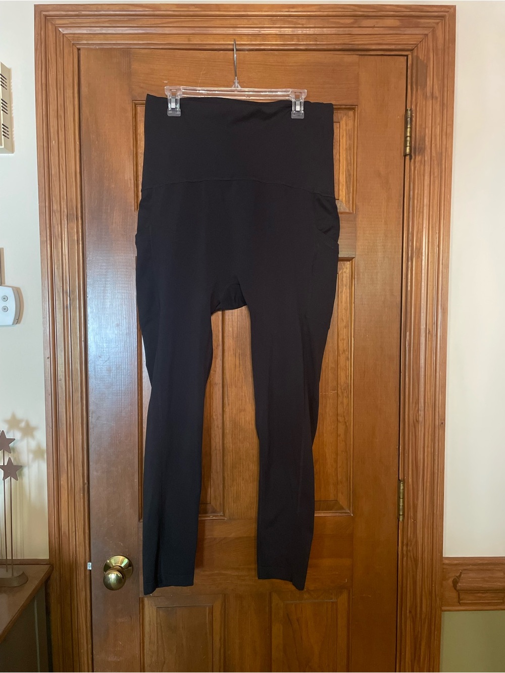 Destination Maternity Black High-Rise Maternity Leggings Side Pockets Size XXXL